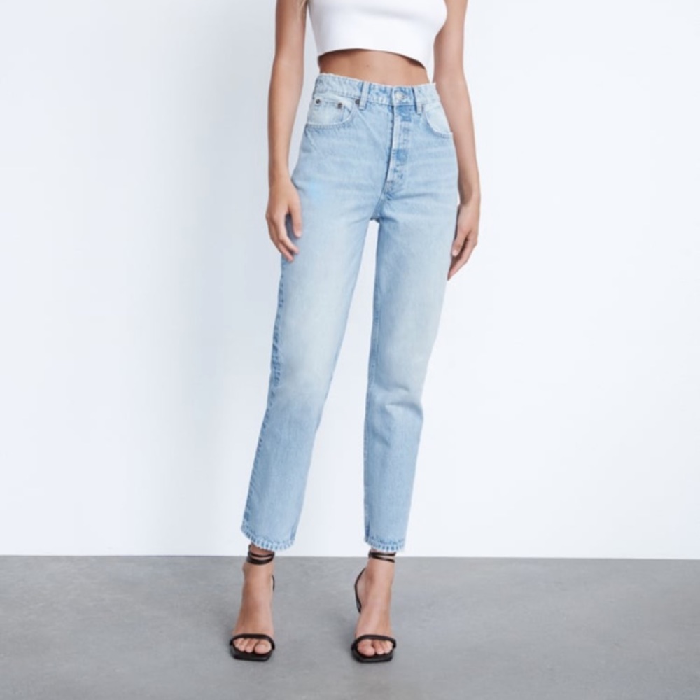 Zara high waist straight jeans